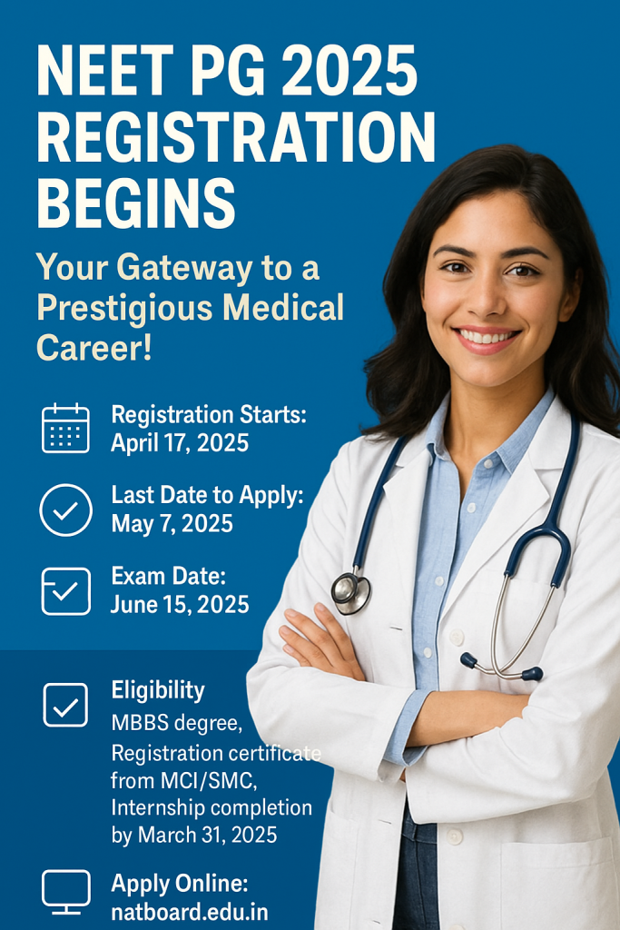 NEET PG 2025 Registration Begins